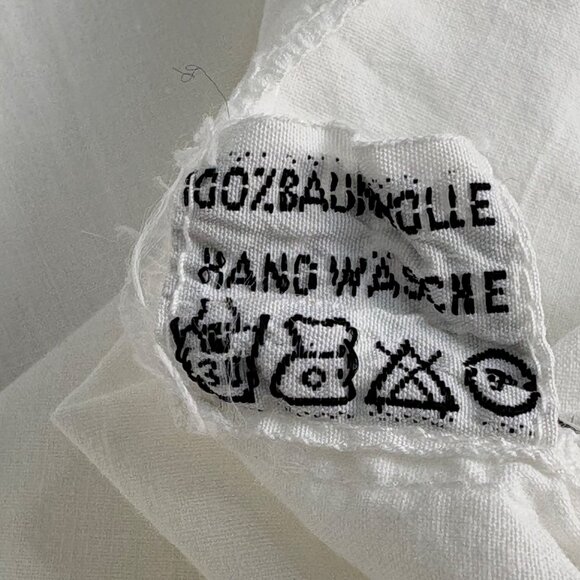 Vintage White Poet Blouse Cotton Embroidered Large Peter Pan Collar Puff Sleeves - Picture 6 of 10